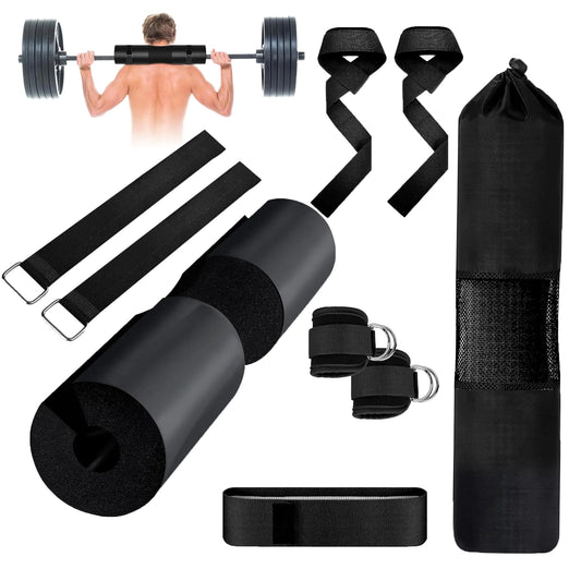 FitFlex 9Pc Barbell & Hip Thrust Workout Kit