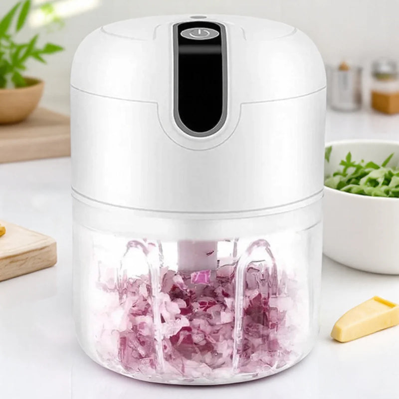 Smart Electric Garlic Chopper 250ml Wireless Mini Masher Press for Chopping Slicing Onion Ginger Veggies Spices