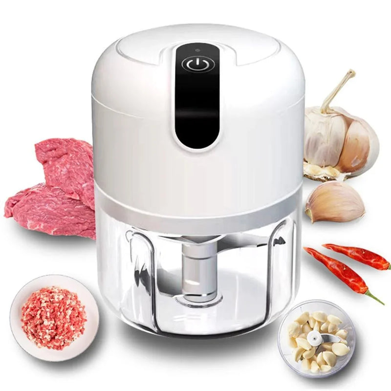 Smart Electric Garlic Chopper 250ml Wireless Mini Masher Press for Chopping Slicing Onion Ginger Veggies Spices