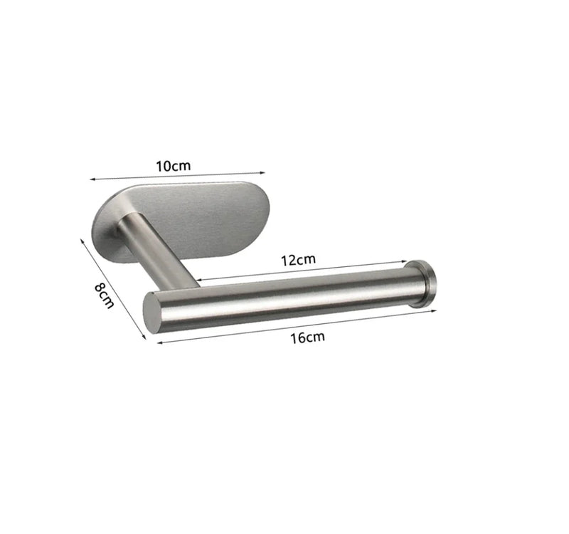 No Punching Wall Mounted Toilet Paper Holder Rustproof Anticorrosion Stainless Steel Bathroom Kitchen Roll Paper Toilet Holder