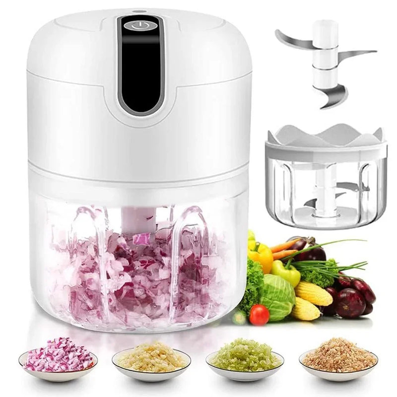 Smart Electric Garlic Chopper 250ml Wireless Mini Masher Press for Chopping Slicing Onion Ginger Veggies Spices
